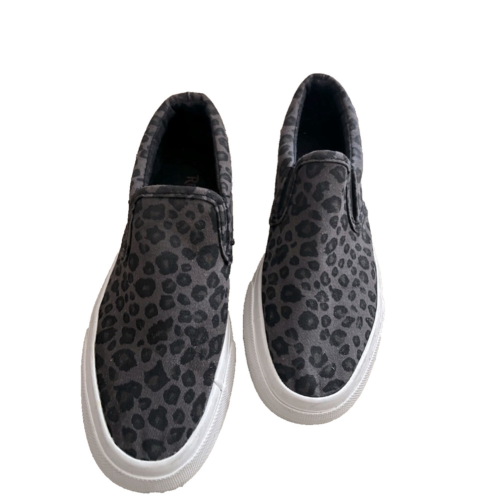 Restricted Black and Gray Cheetah Print Platform Slip On Sneakers Women's Sz 7 - Picture 5 of 7